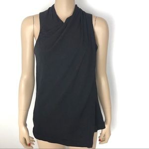 Helmut Lang asymmetrical faux wrap blouse top size small